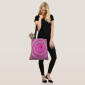 Rosa und grüne Spirale Tasche (Am Model)