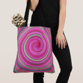 Rosa und grüne Spirale Tasche (Von Nahem)