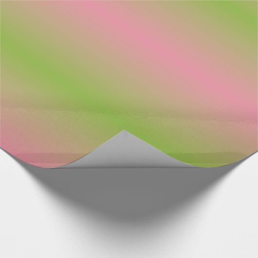 Rosa und grüne Steigung Stripes Packpapier (Ecke)
