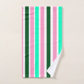 Rosa und grüne Streifen Badhandtuch Set (Handtuch)