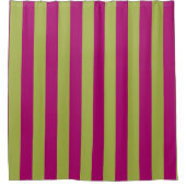 Rosa und grüne Streifen Duschvorhang (Vorderseite)