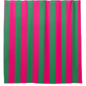 Rosa und grüne Streifen  Duschvorhang (Vorderseite)