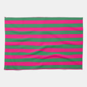 Rosa und grüne Streifen  Geschirrtuch (Horizontal)