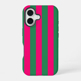 Rosa und grüne Streifen iPhone 16 Hülle