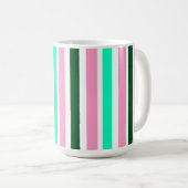Rosa und grüne Streifen Kaffeetasse (VorderseiteRechts)