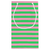 Rosa und grüne Streifen Kleine Geschenktüte (Rückseite)