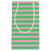 Rosa und grüne Streifen Kleine Geschenktüte (Vorderseite)