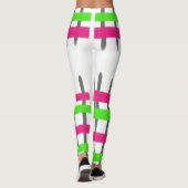 Rosa und grüne Streifen Leggings (Rückseite)