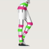 Rosa und grüne Streifen Leggings (Rechts)