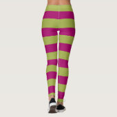 Rosa und grüne Streifen Leggings (Rückseite)