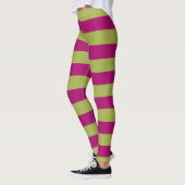Rosa und grüne Streifen Leggings (Links)