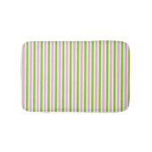 Rosa und grüne Streifen Muster Frühlingsfarben Badematte (Vorderseite)