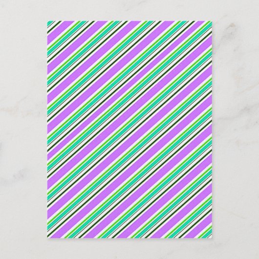 Rosa und grüne Streifen Postkarte (Vorderseite)