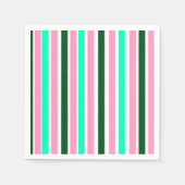 Rosa und grüne Streifen Serviette (Vorderseite)