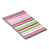 Rosa und grüne Streifen Spiralfolie Notizblock (Rechte Seite)