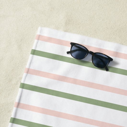 Rosa und grüne Streifen Strandtuch (Beispiel)