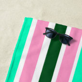 Rosa und grüne Streifen Strandtuch (Beispiel)