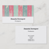 Rosa und grüne Streifen Visitenkarte (Vorne/Hinten)