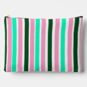 Rosa und grüne Streifen Zubehörtasche (Vorderseite)