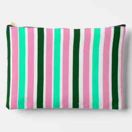 Rosa und grüne Streifen Zubehörtasche