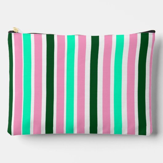 Rosa und grüne Streifen Zubehörtasche (Vorderseite)