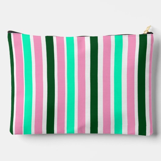 Rosa und grüne Streifen Zubehörtasche (Rückseite)