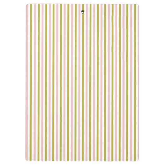 Rosa und grüne Streifenklammer Klemmbrett (Rückseite)