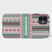 Rosa und grüne Süßigkeits-aztekisches Case-Mate iPhone Hülle (Rückseite (Horizontal))