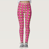 Rosa und grüne Süßkuchen Leggings (Vorderseite)