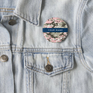 Rosa und grüne Tarnung Personalisieren Sie Ihren N Button