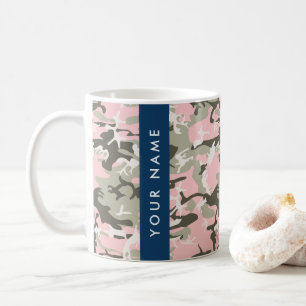 Rosa und grüne Tarnung Personalisieren Sie Ihren N Kaffeetasse