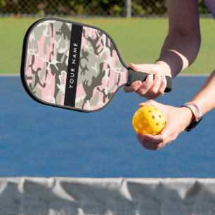 Rosa und grüne Tarnung Personalisieren Sie Ihren N Pickleball Schläger