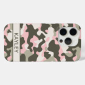 Rosa und grüne Tarnung Personalisiert Case-Mate iPhone Hülle (Rückseite (Horizontal))