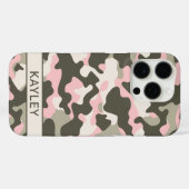 Rosa und grüne Tarnung Personalisiert Case-Mate iPhone Hülle (Rückseite (Horizontal))