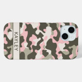 Rosa und grüne Tarnung Personalisiert Case-Mate iPhone Hülle (Rückseite (Horizontal))
