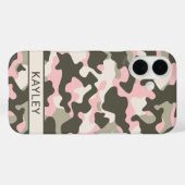 Rosa und grüne Tarnung Personalisiert Case-Mate iPhone Hülle (Rückseite (Horizontal))