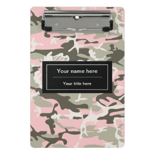 Rosa und grüne Tarnung, Tarnmuster, Militär, Armee Mini Klemmbrett
