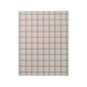 Rosa und grüne Tartan-Weihnachtskarten-Umschlag Notizblock (Rotiert)