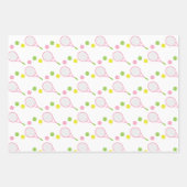 Rosa und grüne Tennisschläger Geschenkpapier Set (Vorderseite 2)