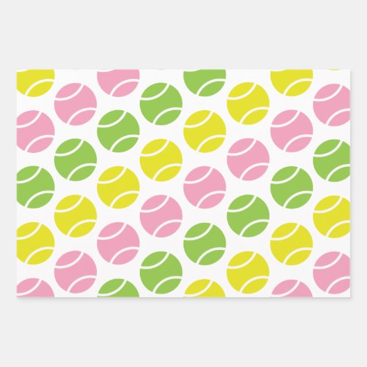 Rosa und grüne Tennisschläger Geschenkpapier Set (Vorderseite)
