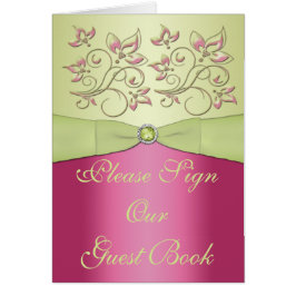 Rosa und grüne Tischkarte