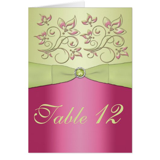 Rosa und grüne Tischnummer (Vorne)