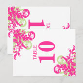 Rosa und grüne Tischnummer Karten (Vorne/Hinten)