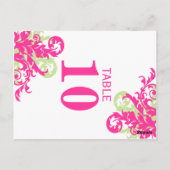 Rosa und grüne Tischnummer Karten (Rückseite)