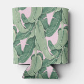 Rosa und grüne tropische Blätter | Coconut Drink | Dosenkühler (Rückseite)