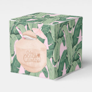 Rosa und grüne tropische Blätter Coconut Drink Geschenkschachtel