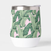Rosa und grüne tropische Blätter | Monogramm Caban (Links)