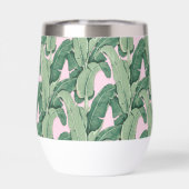 Rosa und grüne tropische Blätter | Monogramm Caban (Rückseite)