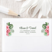 Rosa und grüne tropische Blume Rücksendeadresse (Insitu)