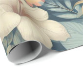 Rosa und grüne tropische, blumenhawaiianische Palm Geschenkpapier (Rolleneckpunkt)